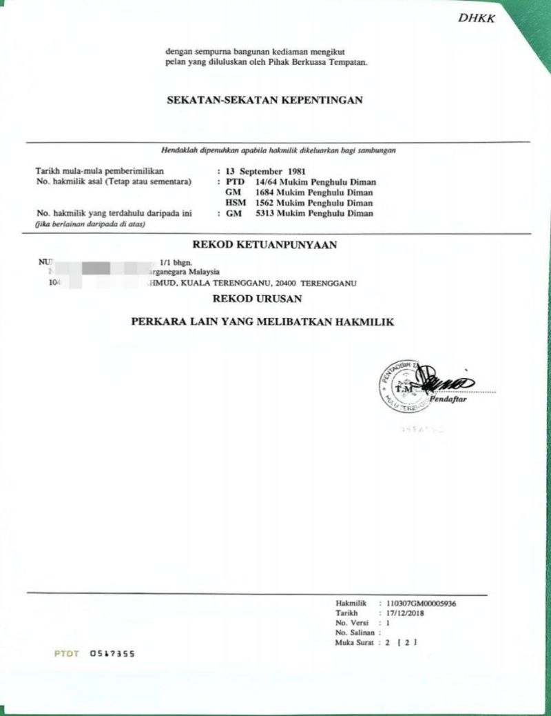 3 Lot Tanah Banglo Kg Durian Kassim, Hulu Terengganu