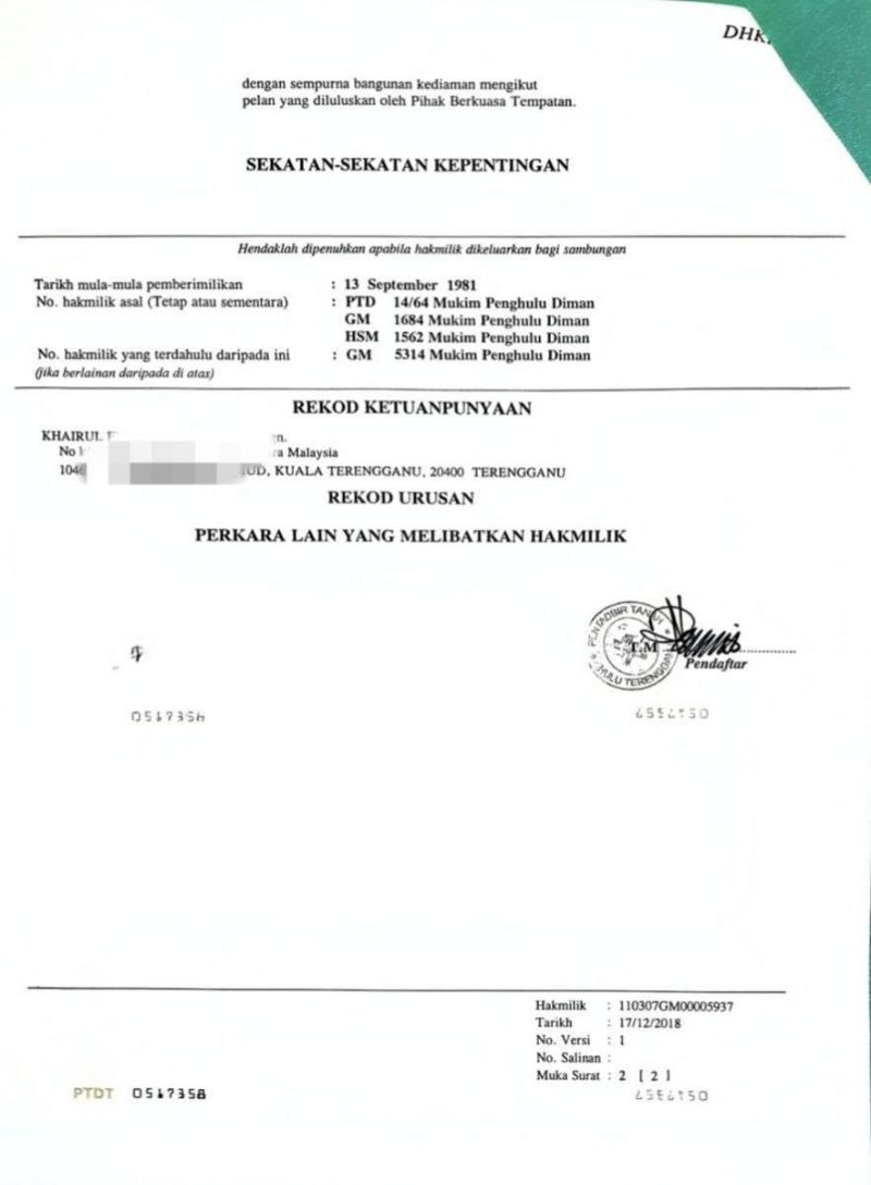 3 Lot Tanah Banglo Kg Durian Kassim, Hulu Terengganu