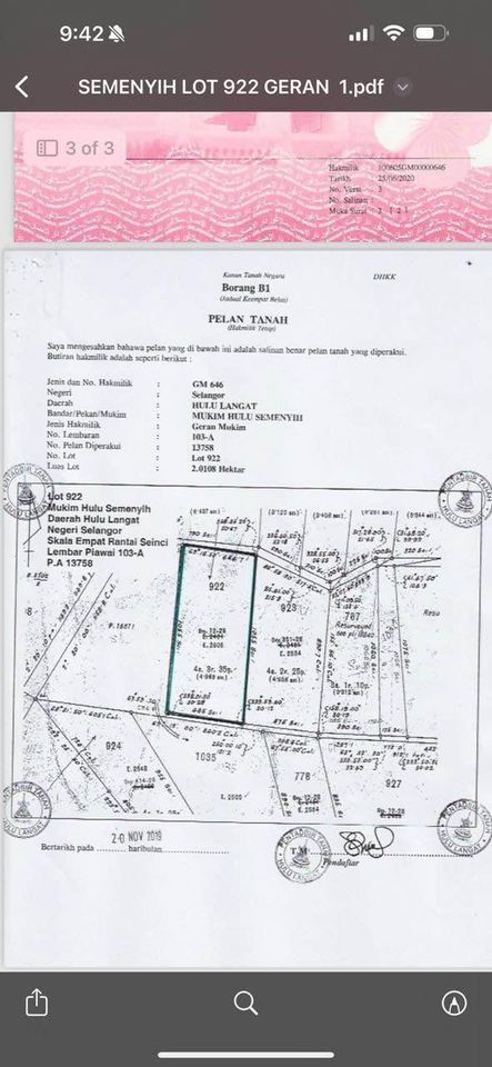 Tanah 2.45 Ekar di Semenyih