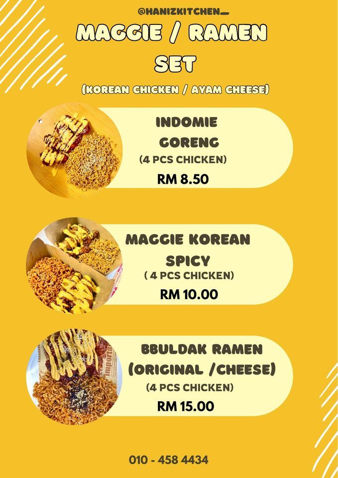 Korean chicken, Set ramen & Ramen roll