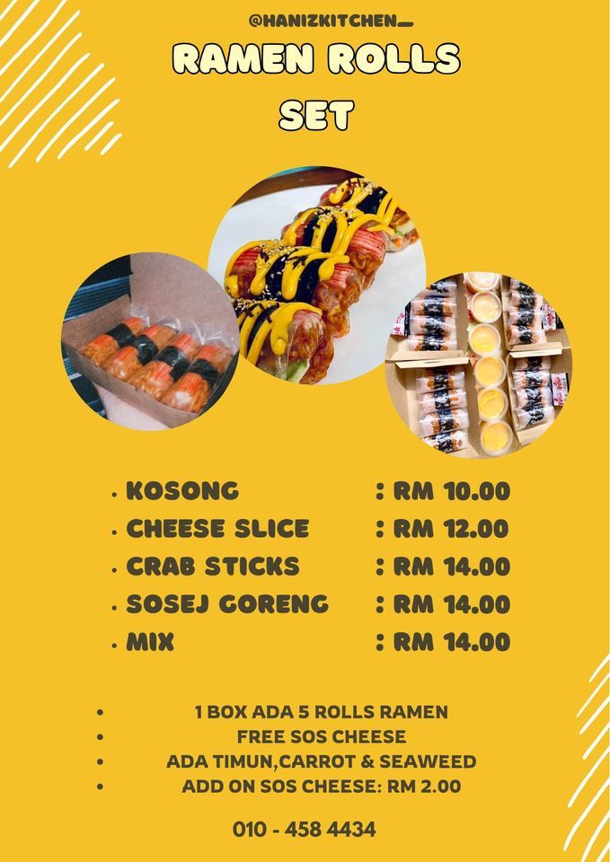 Korean chicken, Set ramen & Ramen roll