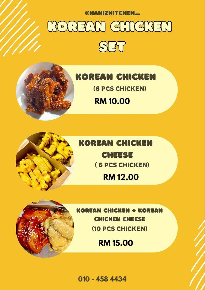 Korean chicken, Set ramen & Ramen roll