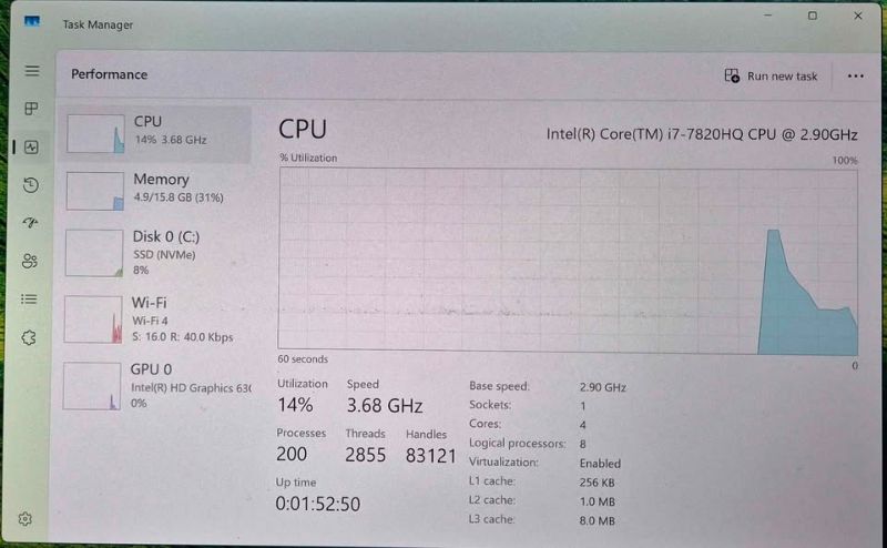 HP ZBook 4K Display 16GB RAM 256GB SSD Backlit Keyboard